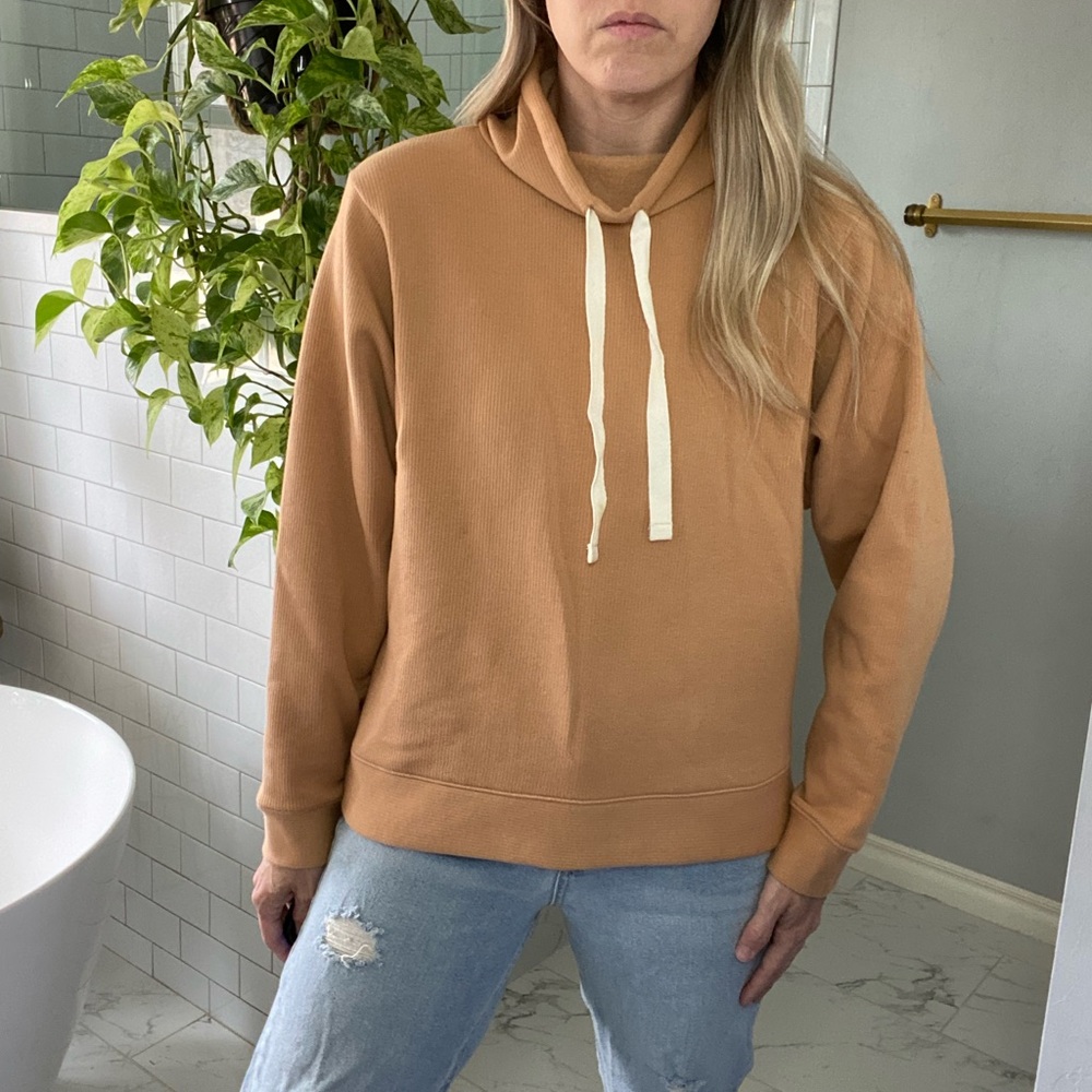 Madewell MWL Funnel Neck Ribbed Sweatshirt